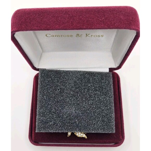 Camrose & Kross Jacqueline Kennedy Pin Brooch Faux Emerald, Pearl & Crystals - Picture 11 of 12